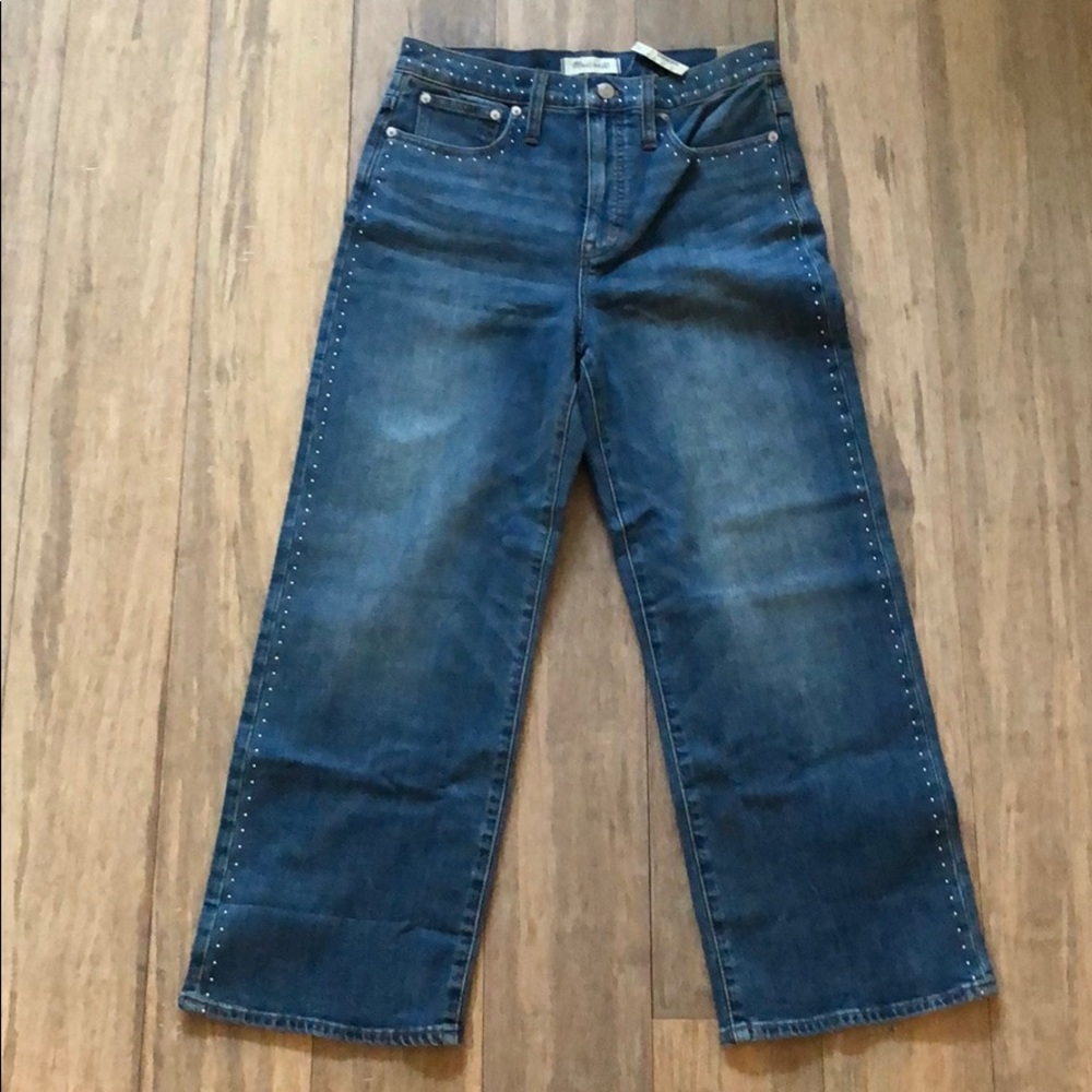 Madewell Slim Wide-Leg Jeans: Stud Edition Size 28
